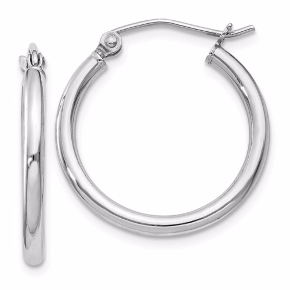 Round Hoop Earrings Sterling Silver